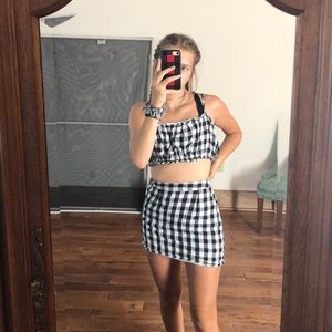 Checkered Skirt and top set